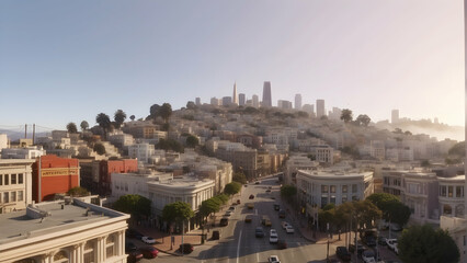 San Francisco cityscape in golden light