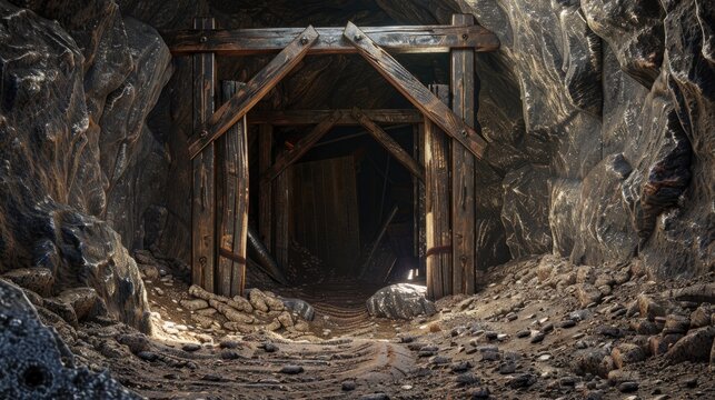 entrance to old Wild West gold mine