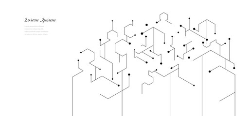 Fototapeta premium 幾何学 抽象 建築 テクノロジー ビジネス 背景