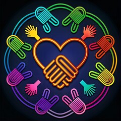 Fototapeta premium Create a beautiful and artistic typography design with the phrase Happy Friendship Day. Incorporate elements like flowers, hearts, and colorful confetti to make it festive and visually appealing.