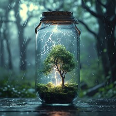 Tree in glass