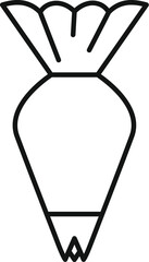 Simple line icon of a pastry bag, a must have tool for bakers