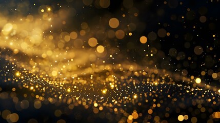 Golden particles shining like stars