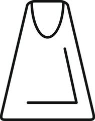 Simple black and white line drawing of a tank top, perfect for fashion and clothing related designs