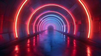 Blue and red neon tubes background
