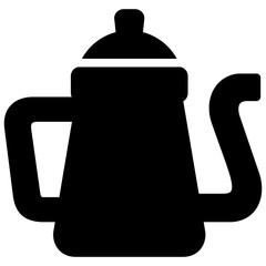coffeepot icon illustration design with outline