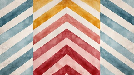 Fototapeta premium Chevron stripes with watercolor effect, ideal for artistic and painterly backgrounds in digital art. Illustrater Image, Shiny, bright, beautiful , Minimalism,