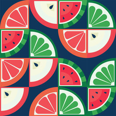 Seamless colorful fruits pattern vector. Elegant flat modern illustration. Healthy food diet.