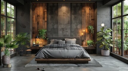 Modern Industrial Bedroom Design
