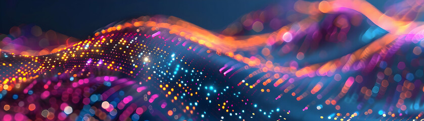 Abstract Background with Bokeh Lights and a Colorful Swirling Pattern