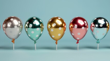 Polka dots in metallic colors, great for glamorous and festive party decorations. Illustrater Image, Shiny, bright, beautiful , Minimalism,