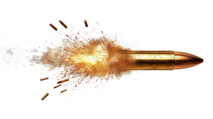 Realistic Bullet Photo on White Or Transparent Background