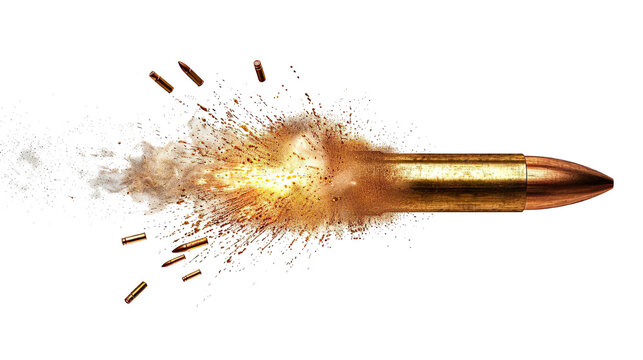 Realistic Bullet Photo on White Or Transparent Background