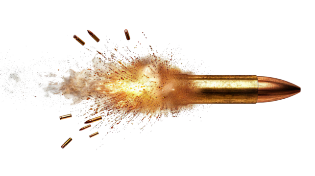 Realistic Bullet Photo on White Or Transparent Background