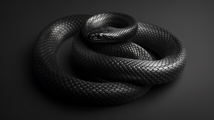 Utilize negative space to form the shape of a snake on a solid background, playing with light and shadow to create an intriguing and minimalist