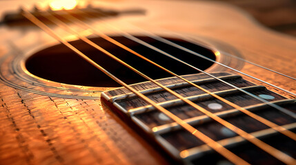 Obraz premium Acoustic Guitar Close-up