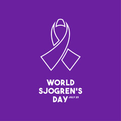Fototapeta premium World Sjogren's Day. July 23. Purple background. Flat design vector.