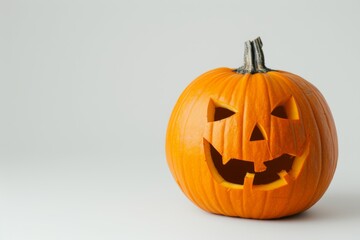 Obraz premium A pumpkin with a smiley face carved into it