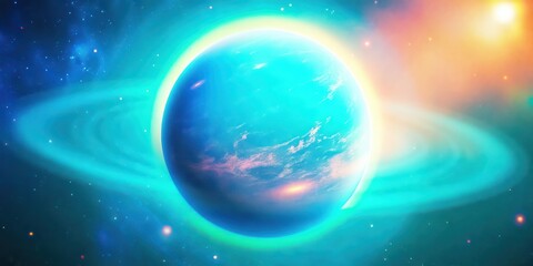 Obraz premium Blue glowing outer space