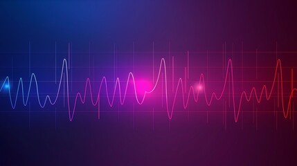 Fototapeta premium Abstract Audio Waveform with Neon Lights