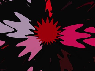 A striking red and black flower with diverse shapes, offering a beautiful and dynamic centerpiece for any occasion