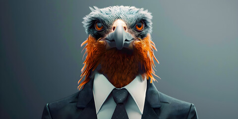 Corporate eagle in a business suit, symbolizing leadership, strength, and professionalism. Ideal for business promotions and corporate identity designs.