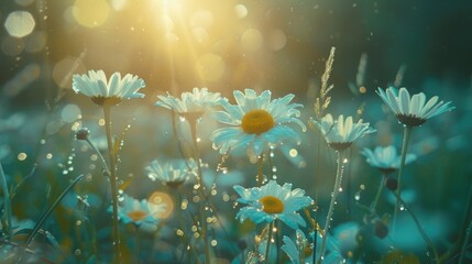 Daisies in a meadow evoke a carefree world