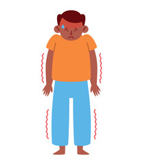 cartoon guy with dengue disease