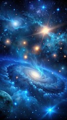 Obraz premium Blue glowing outer space