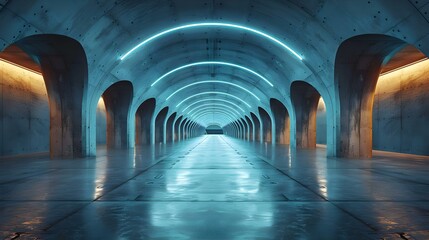 Futuristic architecture background with emphasis