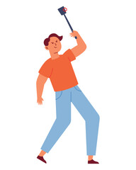 man with fly swatter aggressively hits mosquito