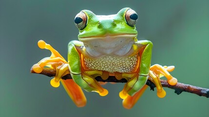 Naklejka premium Tree frog - Flying frog - Javan tree frog