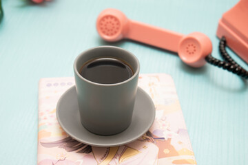 cup, coffee, drink, white, mug, breakfast, tea, beverage, cafe, espresso, isolated, black, saucer, hot, table, caffeine, object, food, morning, brown, nobody, closeup, spoon, aroma, empty