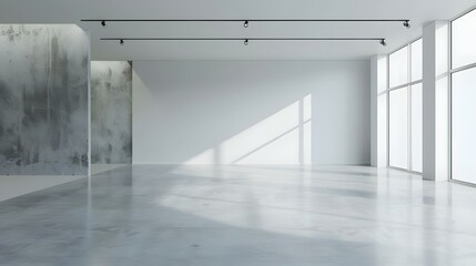 Abstract interior design of modern showroom with empty space