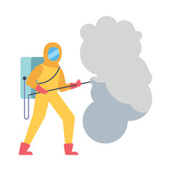 man spraying insecticide for dengue control