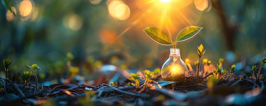 AI for ecotech innovation, minimalistic theme, green tech