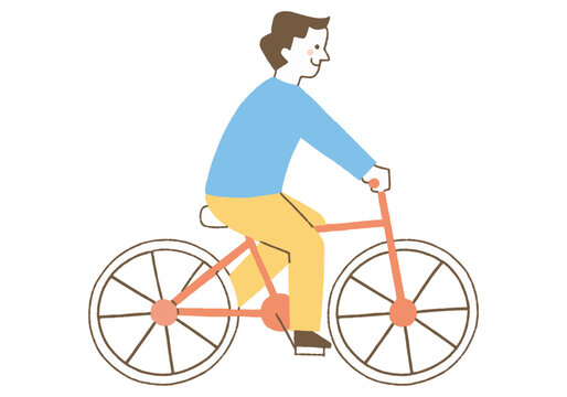 Man riding a bicycle to his destination_Color