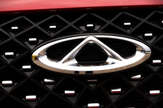 Chery Automobile logo, chinese automobile company, metal logo. 