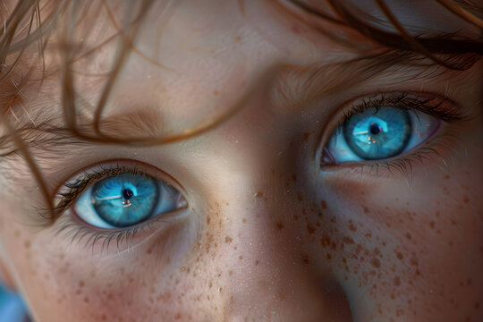 Downcast eyes of a child, expressing deep sadness and feeling of discouragement.
