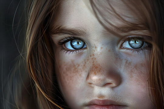 Look full of melancholy in a girl, showing sadness and desolation.