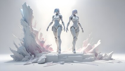 Obraz premium Clear Plain Shiny Soft Vintage Bokeh Cloudy Wave Like Geometric White Background or Texture