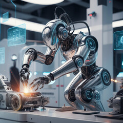  AI-Powered Robotics - A futuristic robot performing complex tasks