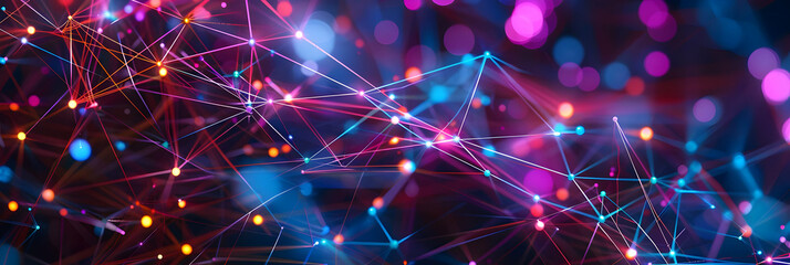 Obraz premium Abstract Background with Colorful Lines and Bokeh