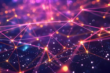 Fototapeta premium Abstract Background with Glowing Lines and Bokeh Lights