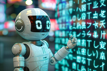 AI and Language Translation: Illustrates AI-powered language translation tools facilitating communication across different languages and cultures