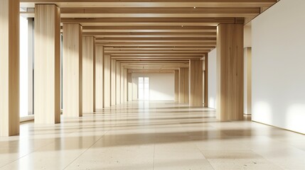 White and Wooden Empty Office Hall