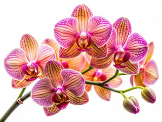 Obraz premium Pink and Orange Orchid in Bloom isolated on white background