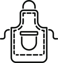 Simple line drawing of a kitchen apron, perfect for projects related to cooking and baking
