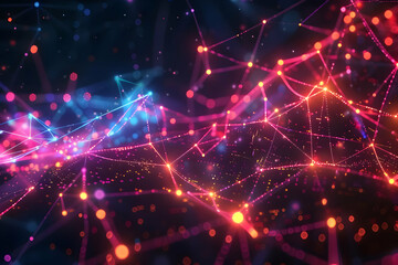 Fototapeta premium Abstract Background with Glowing Lines and Points