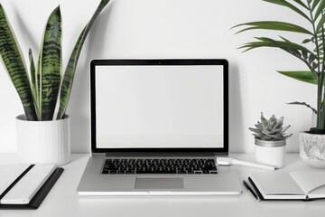 Fototapeta premium Mockup of a laptop and a blank screen